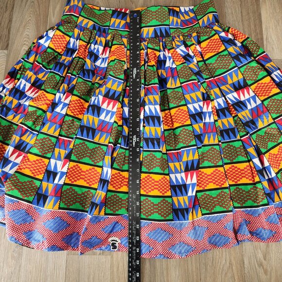 Li Lis Creations Women's Size 12/14 Colorful African Print Handmade Midi Skirt - Picture 6 of 7